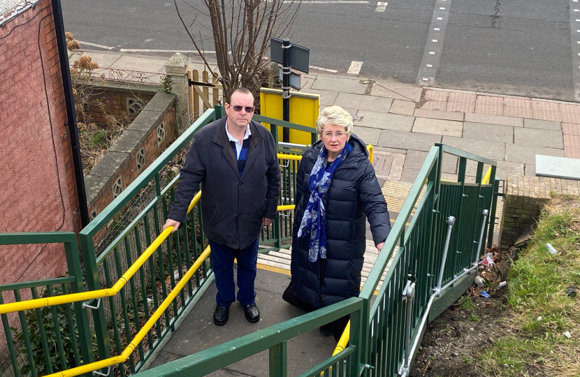 Steve and Lesley at Wallasey Village Station