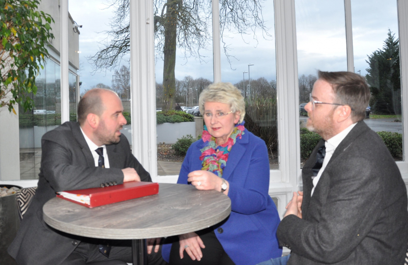 Councillors Ian Lewis and Lesley Rennie meet with Roads Minister Richard Holden